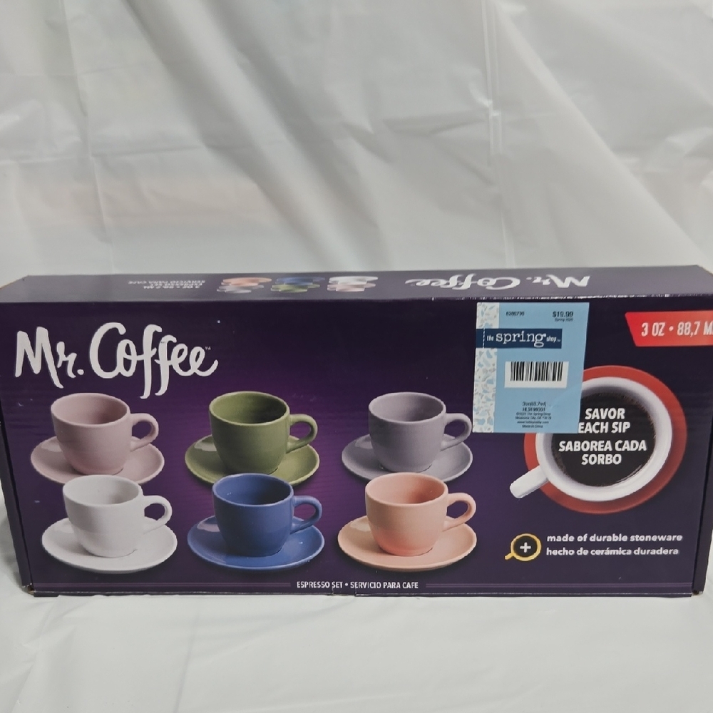 Mr. Coffee Espresso Cup Set - Multicolor
